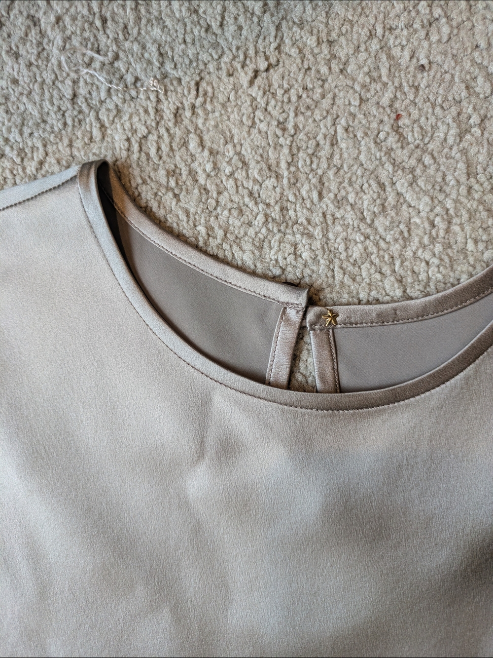 Peter Cohen Star Label Sleeveless Champagne Beige 100% Silk Midi Slip Dress - Picture 3 of 15